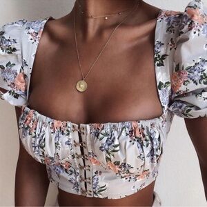HOUSE OF CB BLUE FLORAL TOP